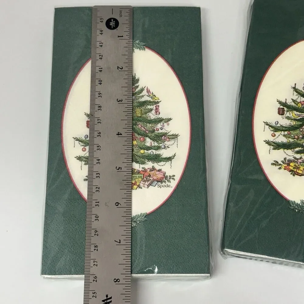 Lot of 4 Spode Christmas Tree C.R. Gibson 16 Ct Guest Dinner Napkins Sealed